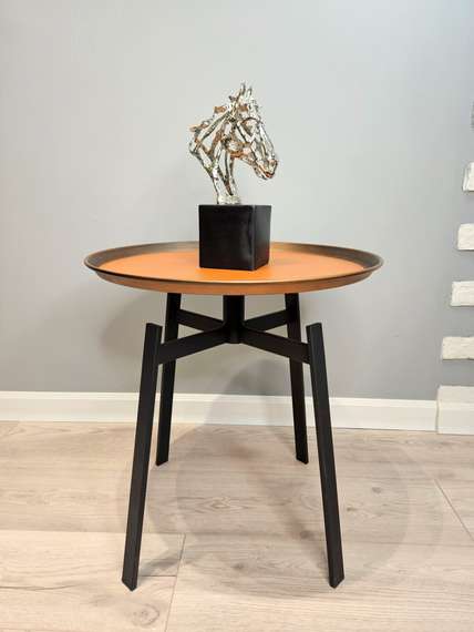 Журнальный столик Hush Leather Plate, Ø48х49 см