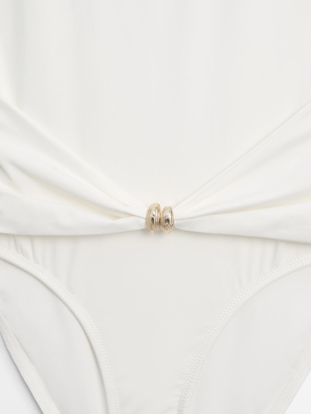 Massimo Dutti Купальник со стразами, белый