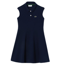 Платье для девочки теннисное Lacoste Girls’ Fit and Flare Stretch Piqué Polo - небесный