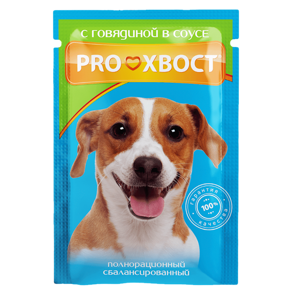 Пауч ProХвост для собак, говядина в соусе