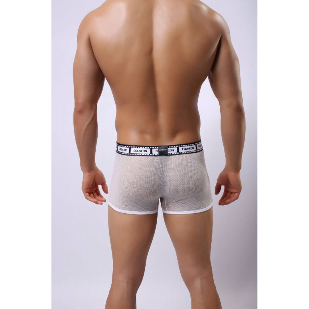 Мужские трусы боксеры белые Cockcon Trunks White  826