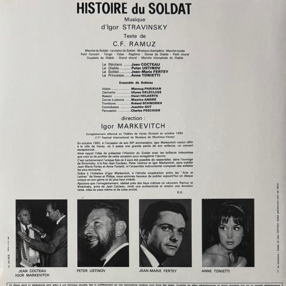 Виниловая пластинка Стравинский - История солдата LP