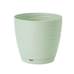 Горшок для цветов пластиковый 9,1л d-26.7см «Saffron» с поддоном светло-зеленый