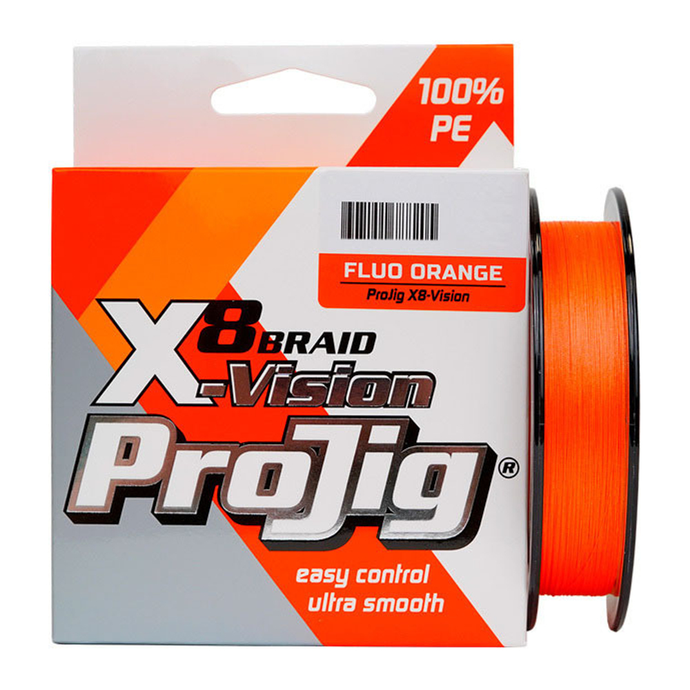 Шнур ProJig X8-Vision 0,30 мм., 25,0 кг, 100 м, оранжевый