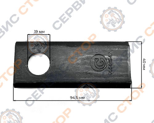 Нож к роторной косилке Wirax  (Lisicki 1 шт.) Польша