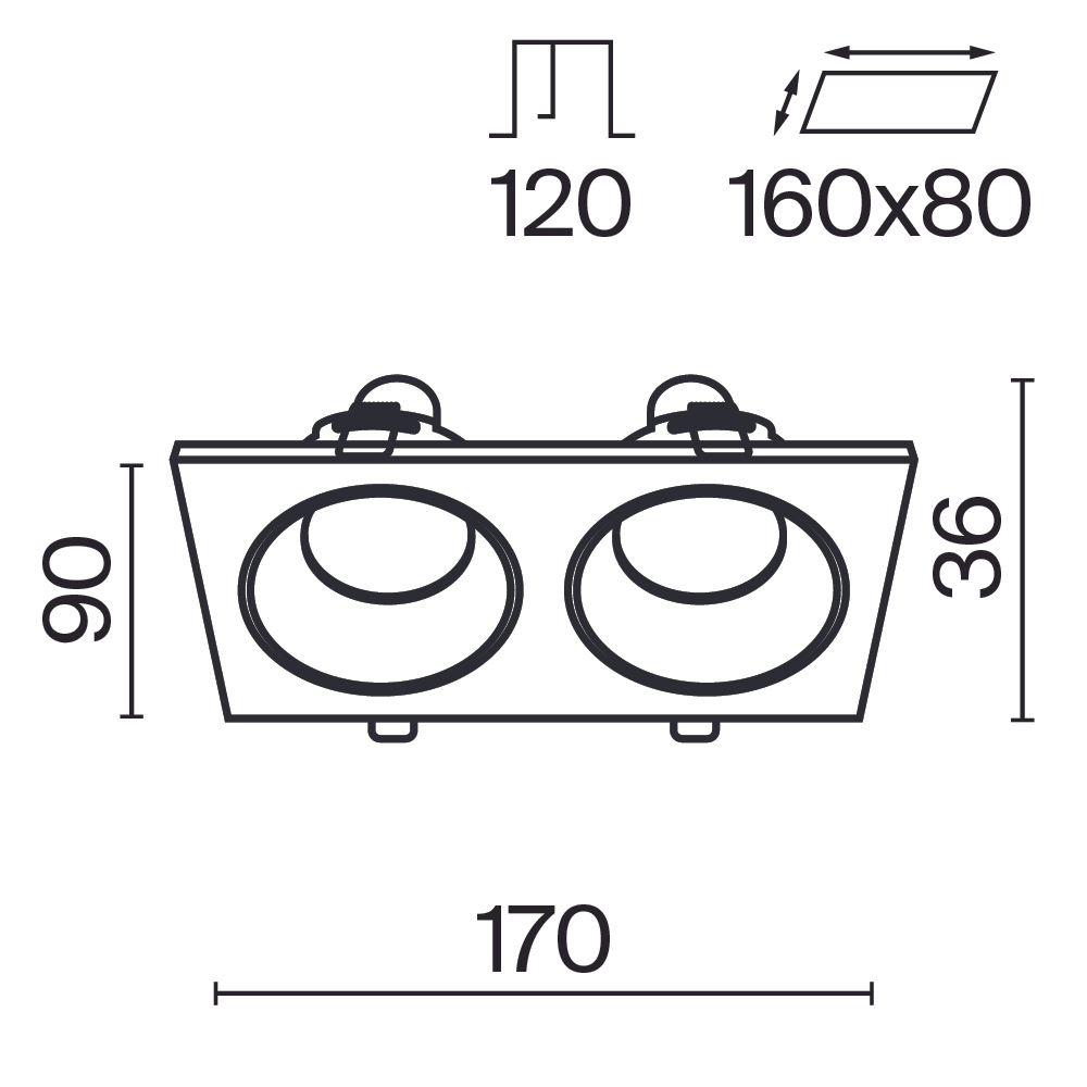 Встраиваемый светильник Technical DL033-2-02B