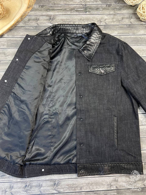 Куртка Angelo Galasso со вставками из кожи питона