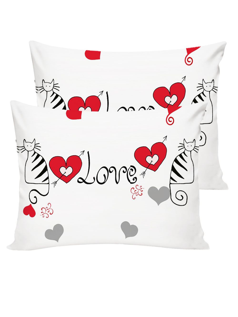 Постельное белье поплин Сказка "Lovecats" 2-спальное Наволочка 50х70 см 2 шт Простынь на резинке 160x200 см Пододеяльник 175x215 см