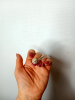 Кольцо позолоченное с жемчугом.Размер-17