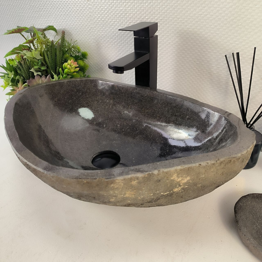 Каменная раковина из речного камня RS-05217 (55*36*15) 0857 из натурального камня