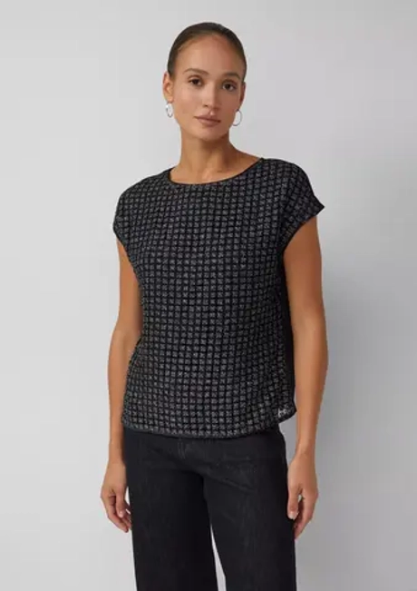 Блузка с кружевом из блестящей пряжи s.Oliver BLACK LABEL