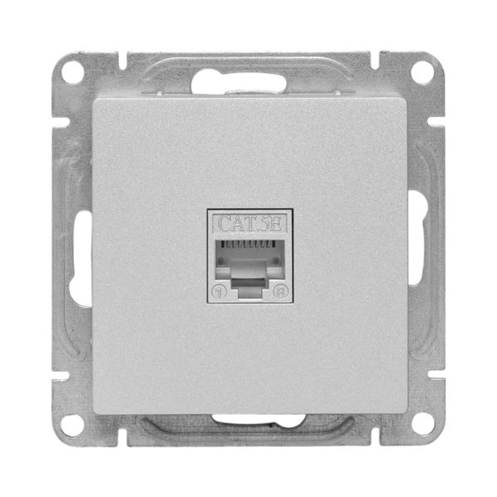 Механизм розетки RJ45 - 2шт, (cat6), алюминий Эпика EKF
