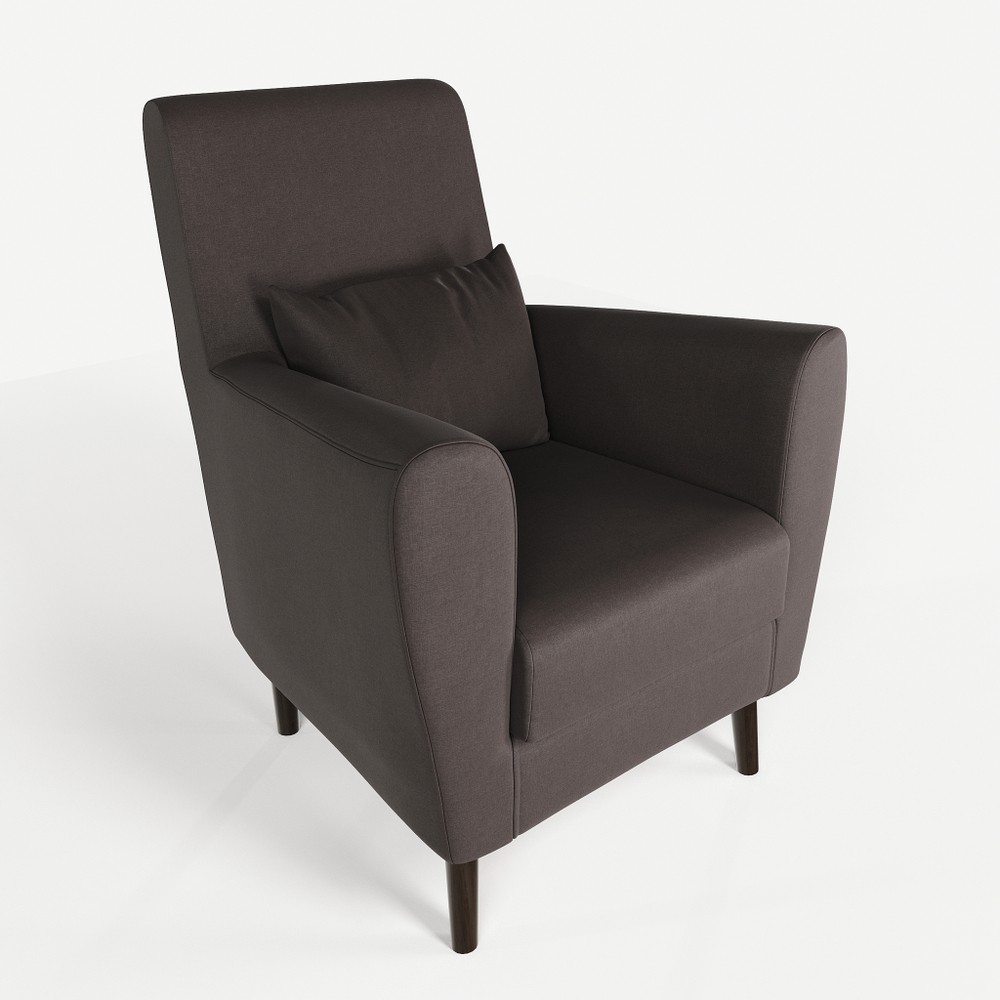 Кресло мягкое Грэйс D-3 (Коричневый) на высоких ножках с подлокотниками в гостиную, офис, зону ожидания, салон красоты.