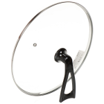 Крышка для посуды стекло, 28 см, Daniks, металл обод, кнопка пластик, HA252