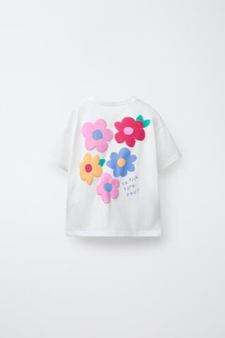 ZARA ФУТБОЛКА С РЕЛЬЕФНЫМ ПРИНТОМ, РАЗНОЦВЕТНЫЙ