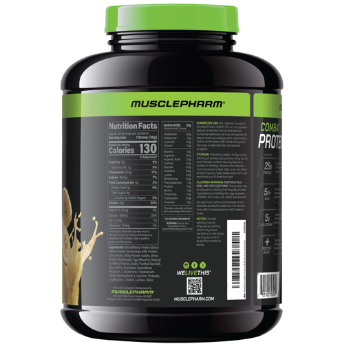 MusclePharm, Combat® Protein, протеин с банановым кремом, 1,84 кг (4,1 фунта)