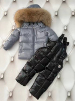 Серый зимний брендовый костюм для детей Buba Moncler