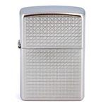 Зажигалка серебристая матовая Zippo Diamond plate с покрытием Satin Chrome