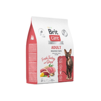 Сухой корм для взрослых привередливых кошек с уткой и индейкой Cat Adult Delicious Taste BRIT CARE 7кг