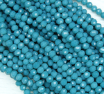 БН020НН46 Хрустальные бусины "рондель", морская волна непрозрозрачный, 4х6 мм, кол-во: 58-60 шт.