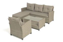 "Атланта" лаунж-зона из искусственного ротанга, цвет соломенный