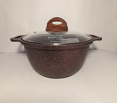 Кастрюля Kukmara 2л. со стеклян.крышкой (гранит)