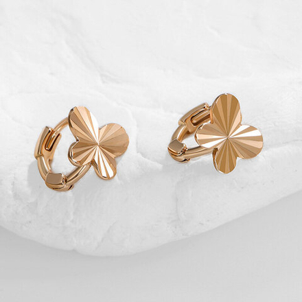 Серьги сережки бижутерия Бабочка, золото