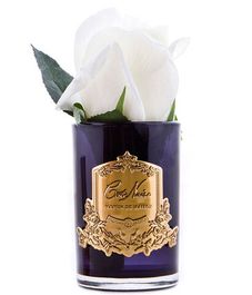 Ароматизированная роза слоновая кость в черной вазе, Cote Noire