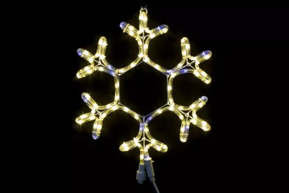 Светодиодная фигура снежинка с мерцанием 40 см., теплый белый, Winner Light (9053-40WW)