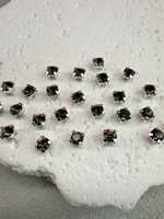 Шатоны 4 мм, Графит в серебре, 25 шт