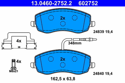 ATE - 13046027522-ATE - Brake Pad Set, disc brake