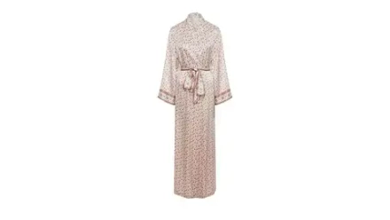 Халат-кимоно шелковый Mollen Бореаль в жемчужно-белом