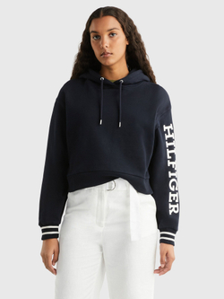 Худи женское TOMMY HILFIGER REG MONOTIPE SLV CROP HOODIE