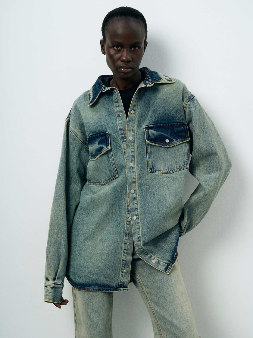 Рубашка из денима "BLUE MONDAY"