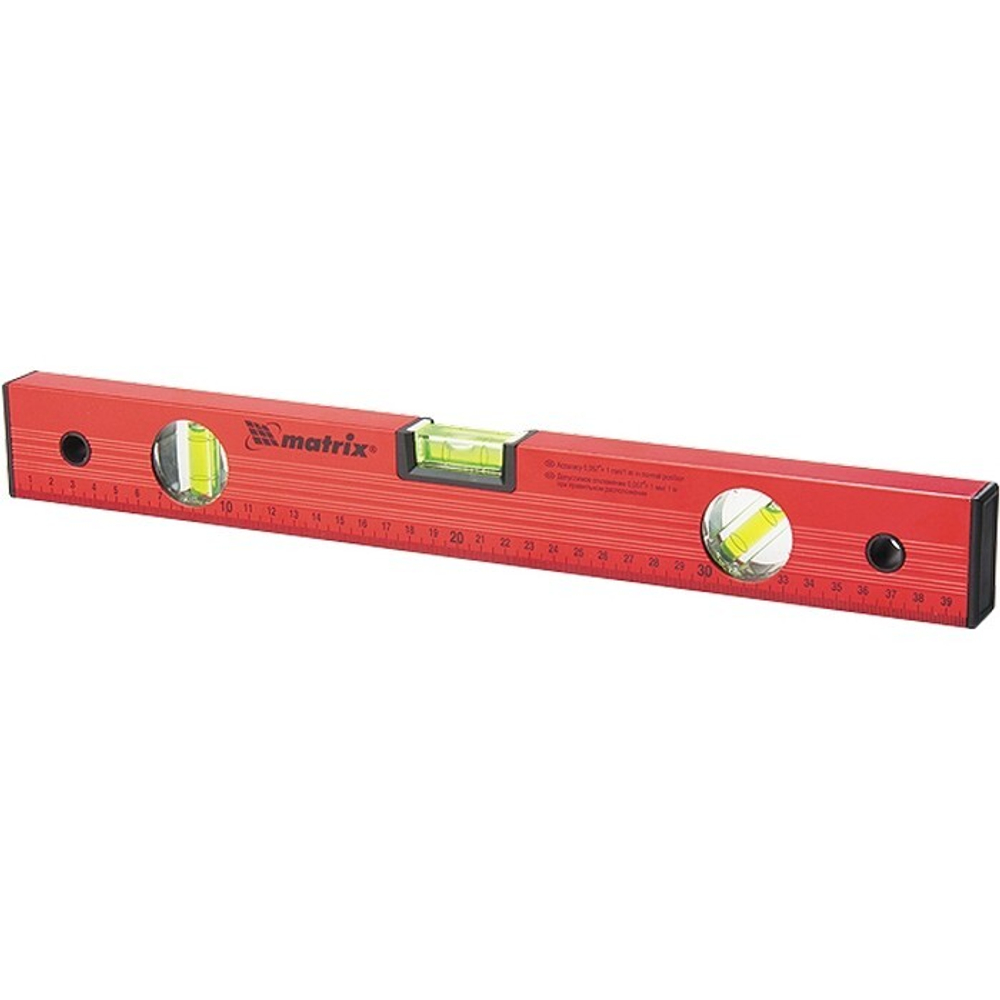 Уровень алюминиевый, 1800 мм, 3 глазка, красный, линейка Matrix