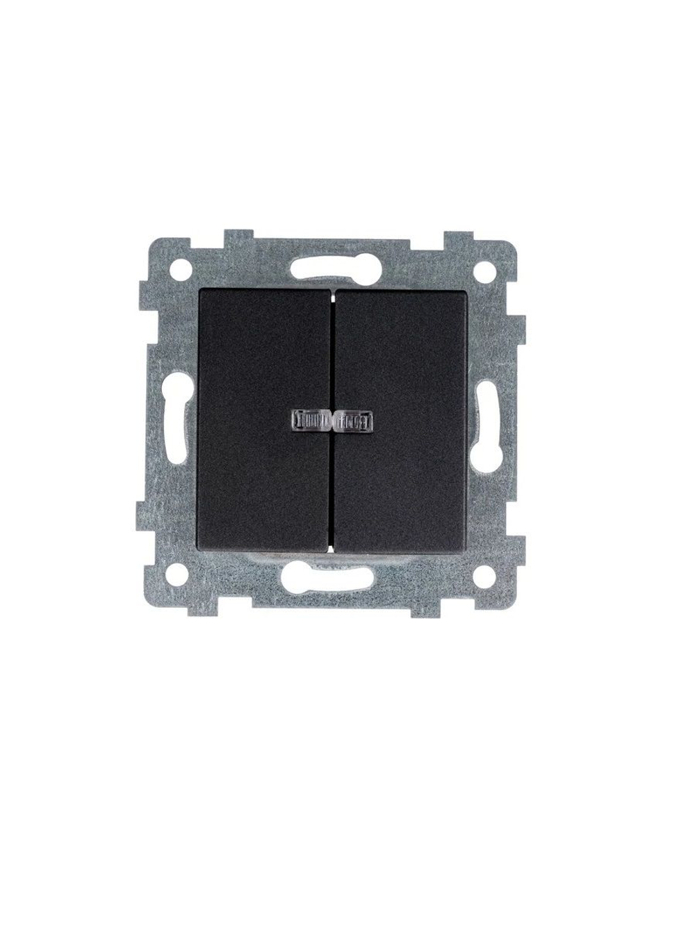 Аксиома" Механизм выключателя двухклавишного скрытой установки со светоиндикацией С510-450 антрацит