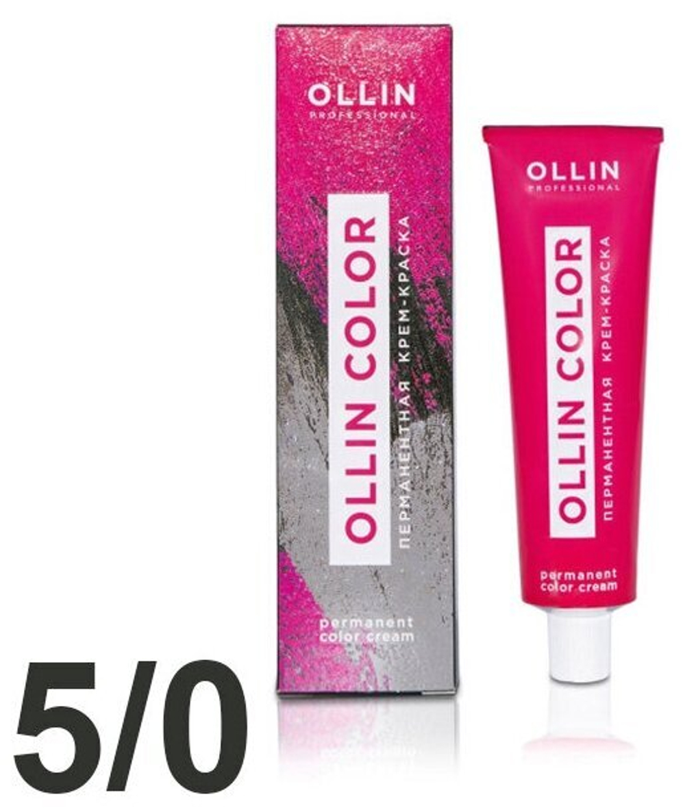 OLLIN COLOR 5/0 светлый шатен 100 мл Перманентная крем-краска для волос