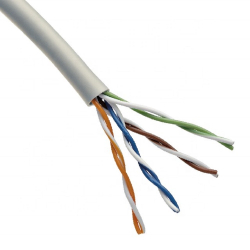 Rexant (01-0043-R) Кабель витая пара U/UTP, CAT 5e, PVC, 4PR, 24AWG, INDOOR, SOLID, серый, 305м, РФ