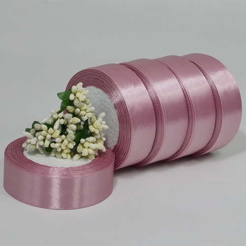 Лента атласная 2,5см х 22м "серовато-розовый"(135-2) 1 шт