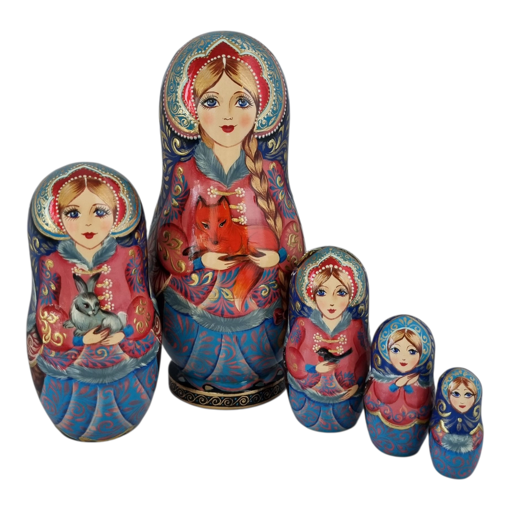 Матрёшка 21см  "С лисичкой" 5мест