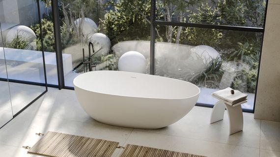 Ванна из искусственного камня ABBER Stein AS9611NM-1.7 белая матовая