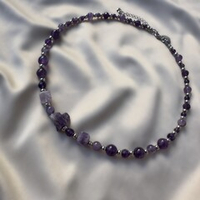 Колье-чокер "Фиалковая тропа" с аметистом