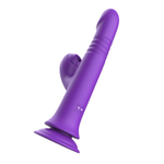 Фиолетовый вибратор-кролик на присоске - 23,8 см. (Цвет: фиолетовый)