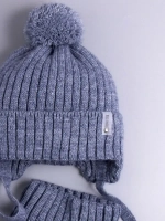 Шапка осенняя детская на завязках и снуд