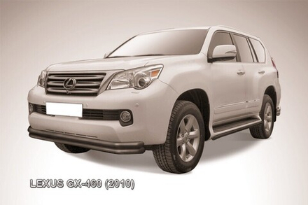 Защита переднего бампера (нержавейка) Lexus GX-460 (2009-2013) d57+d57 (черный)