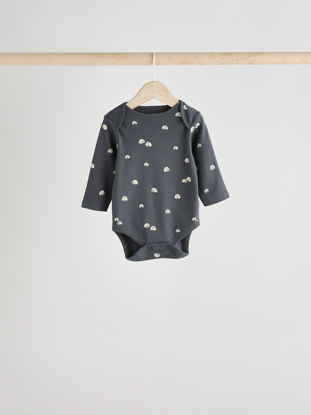 Боди с длинным рукавом для малышей Next E57-301, 5 шт., Белый, Темно-серый, Молочный