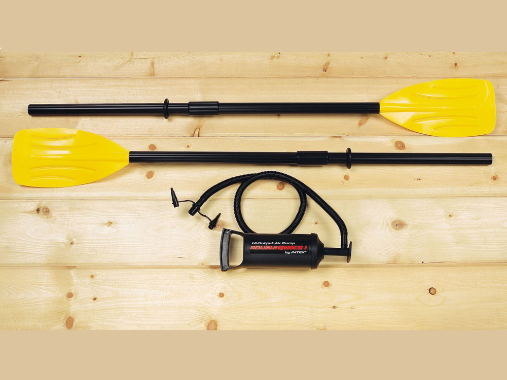 Двухместная надувная лодка Challenger 2 Set Intex, до 200 кг.