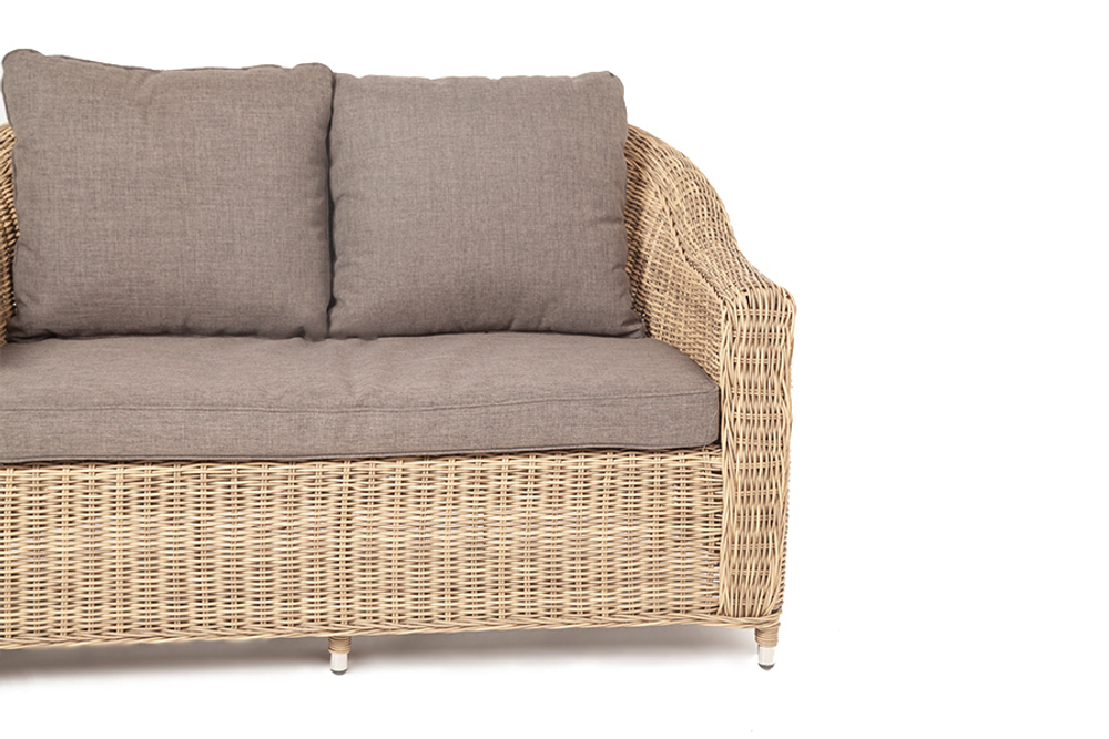 "Кон Панна" диван из искусственного ротанга двухместный, цвет соломенный