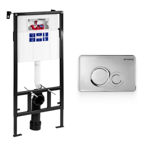 Инсталляция BETTOSERB SAVA FIX SLIM, клавиша смыва TWIN, хром. глянец, SET40006464