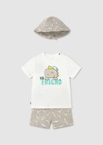 футболка с шортами и панамкой